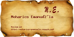 Moharics Emanuéla névjegykártya